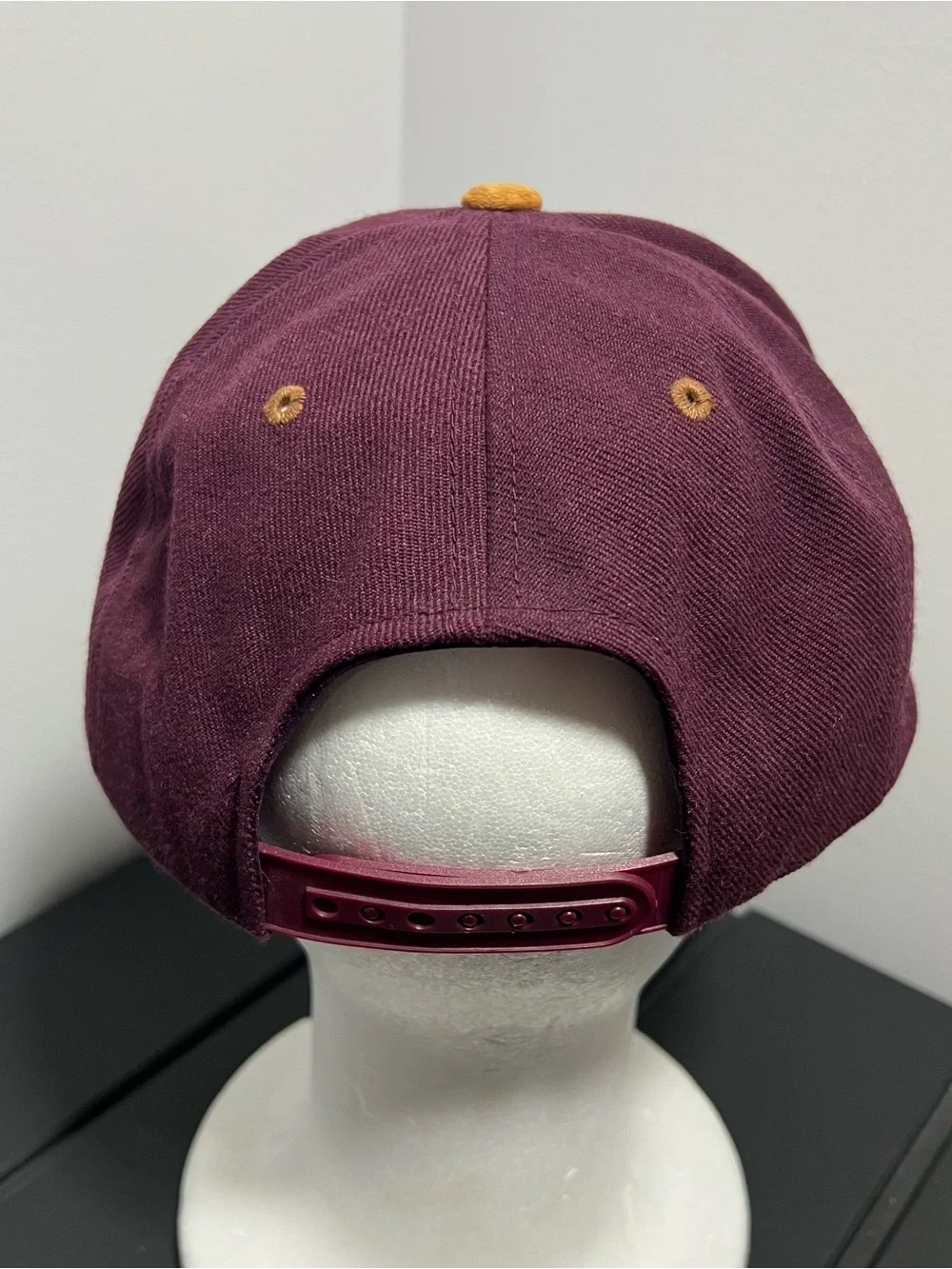 Vintage Melbourne Business School Burgundy Tan Snapback Hat Adult OSFA
